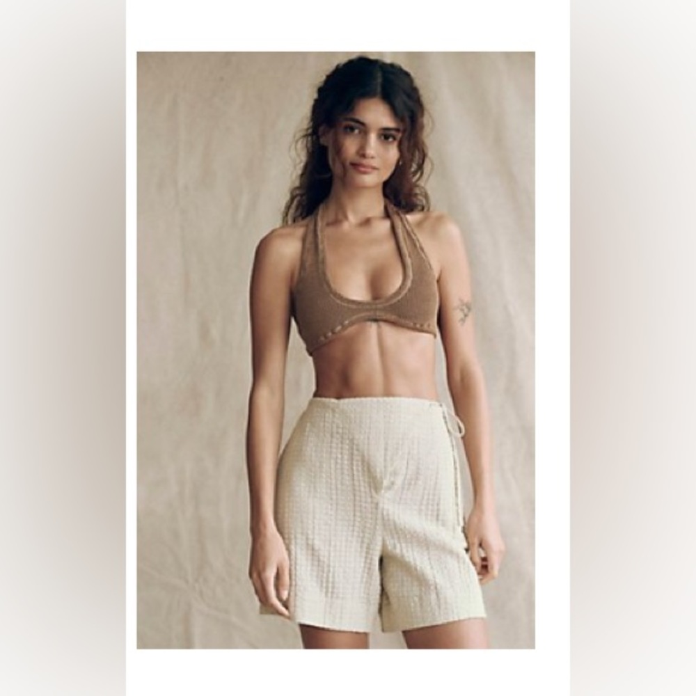 NWT Free People Free-est Pucker Check Wrap Shorts